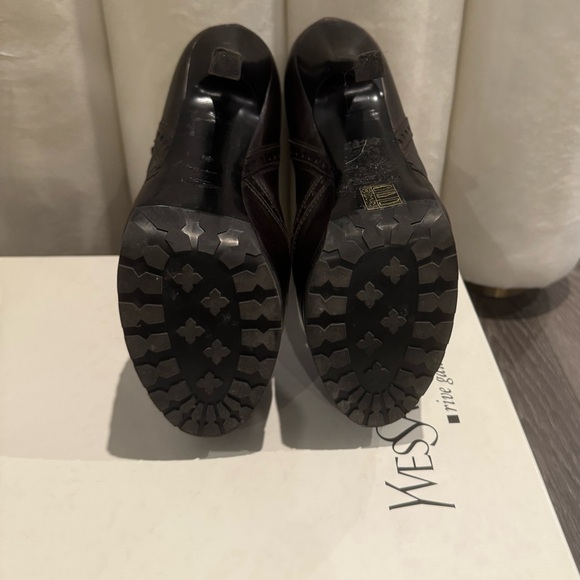 Auth YSL TRIBTOO Platform Leather Heels Boots Lace Up - Picture 8 of 8